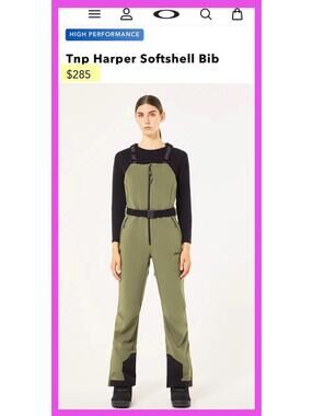 NWOT $285 Oakley Womens TNP Harper Softshell Insulated Bibs Snow Ski Pants Small